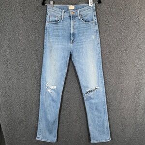 Mother High Waisted Rider Skimp in Dreamer Distressed Jeans - Women's Size 27